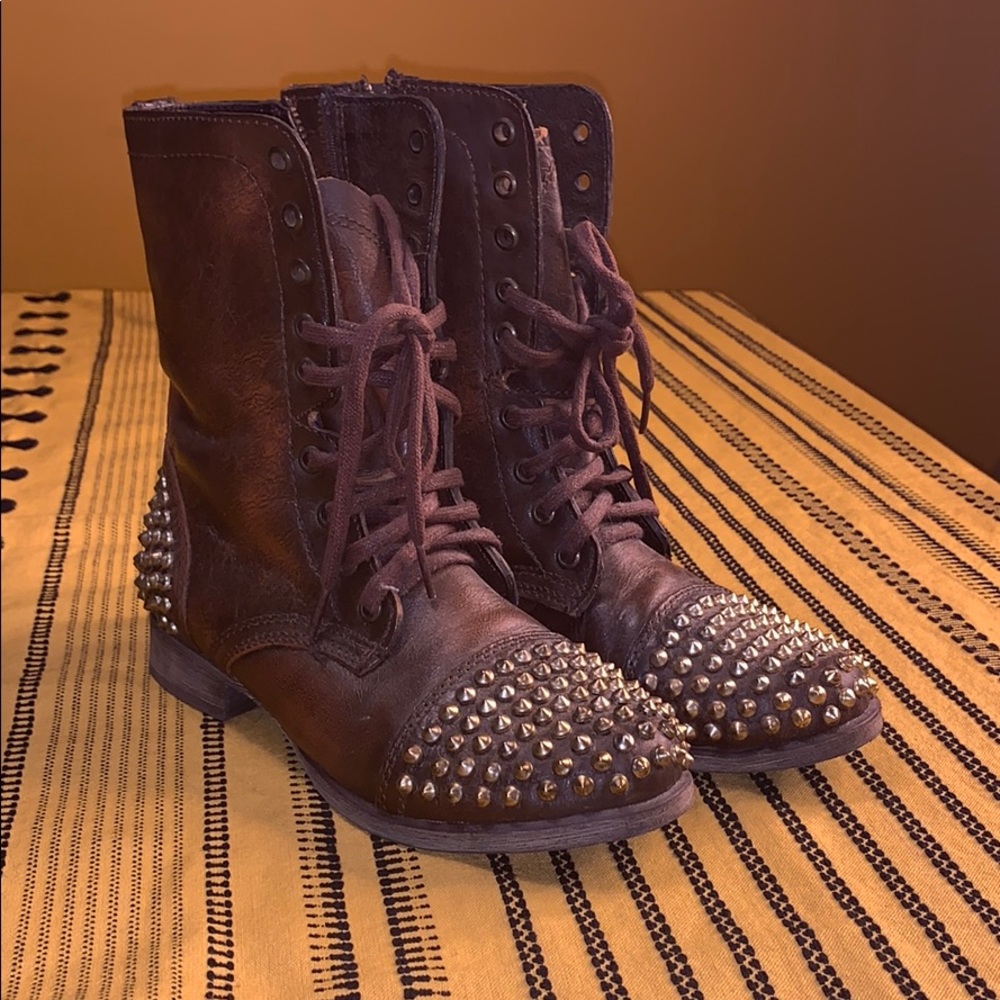 Steve Madden leather studded boots